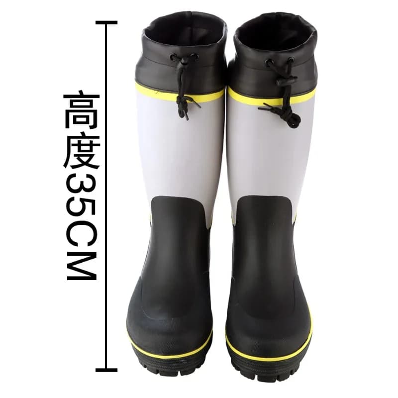 Bottes de pêche homme étanches et antidérapantes avec doublure polaire - Chaussures de pluie hiver chaudes tailles 39 à 46