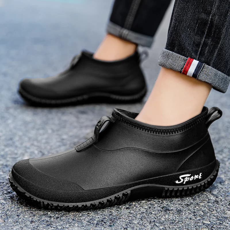Bottes de pluie courtes camouflage homme anti-dérapage imperméables pêche résistantes plastique grande taille