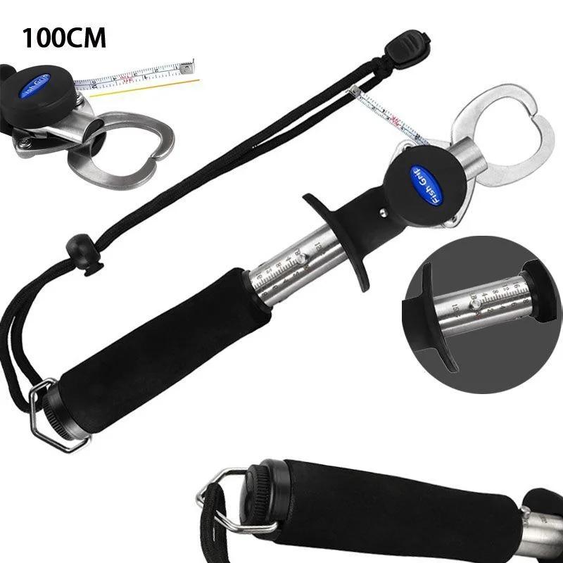 Pince coupe-grippe poisson pliable acier inox avec balance et mètre intégrés pour carpe et pêche