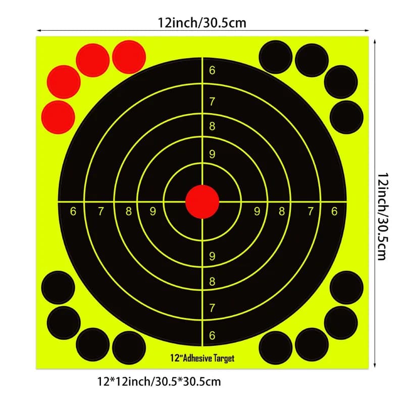 25 cibles autocollantes fluo jaune éclaboussantes 20cm pour tir pêche - Haute visibilité
