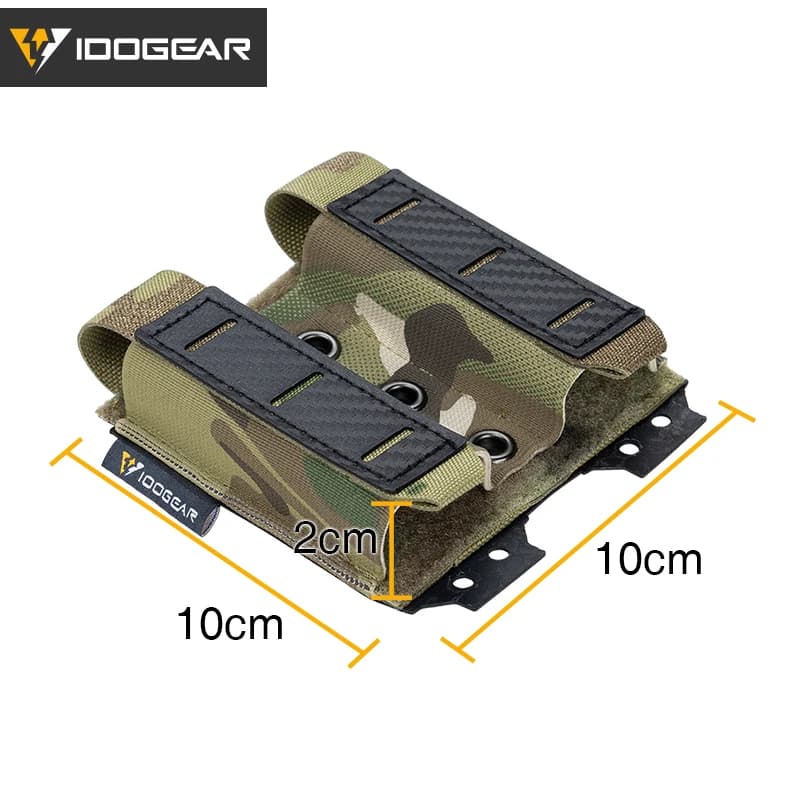 Poche double chargeur 9mm IDOGEAR - Mag pouch carbone MOLLE pêche airsoft tactique