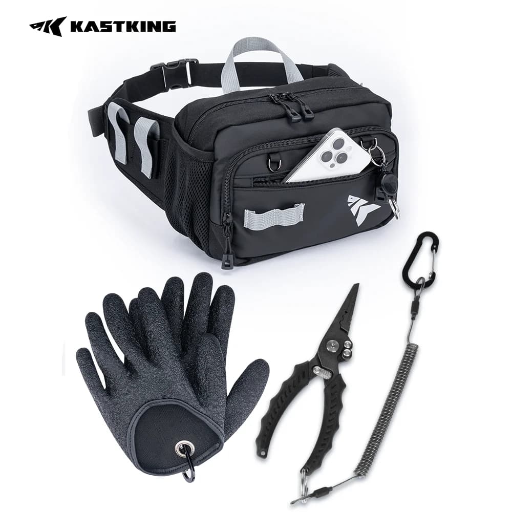 Sac ceinture KastKing étanche pour rangement leurres - Banane pêche ajustable homme outdoor