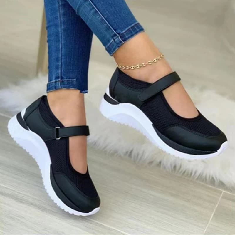 Chaussures tricotées femme pêche grandes tailles - Sneakers semelle épaisse casual grille 36-43