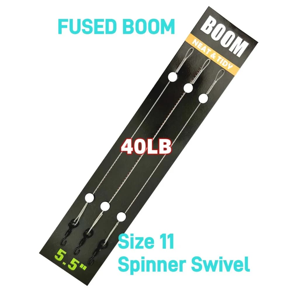 Bas de ligne fluorocarbone 100% pour carpe avec émerillon Ronnie - 5.5 pouces pour montages fusibles