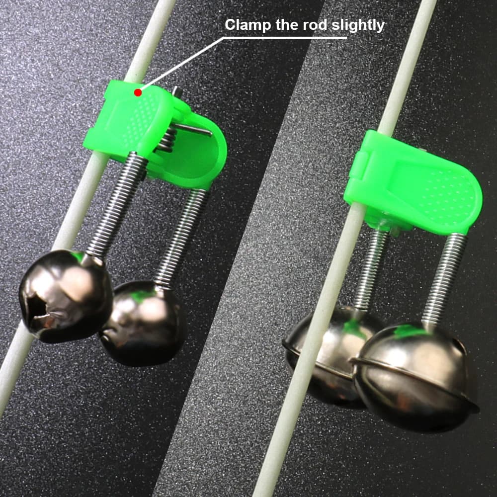 Kit accessoires pêche 5-20 pièces - cloches canne, clips, ressorts double anneau indicateurs morsure