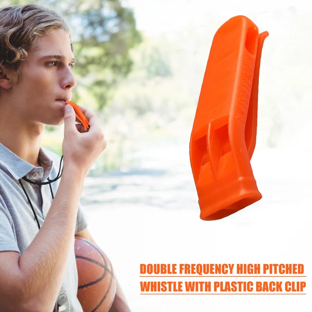 Sifflet de sécurité double tube pour sports outdoor - Accessoire pêche plastique durable multifonction