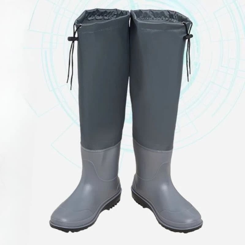 Bottes de pêche imperméables résistantes à lacets pour hommes - Design large bout des orteils et économique