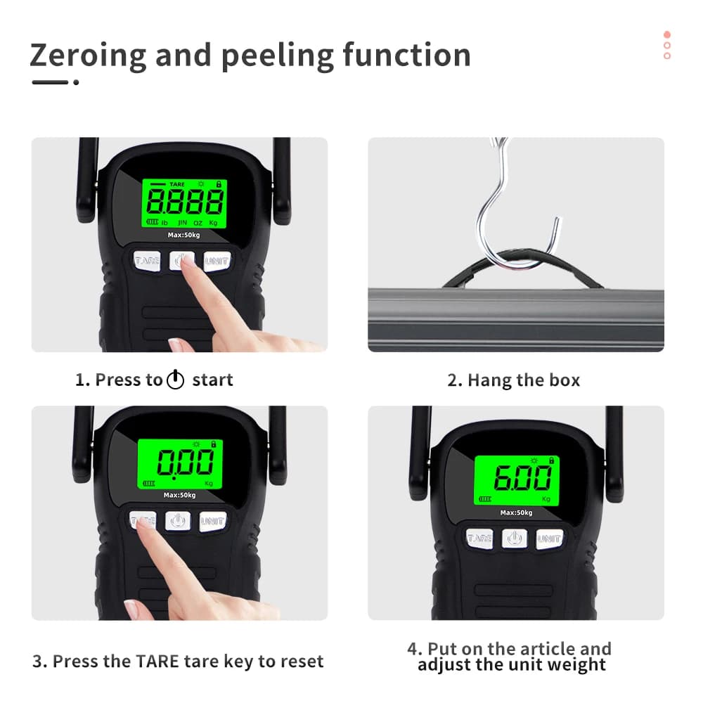 Pèse-bagages électronique 50kg 5g avec mètre ruban intégré pour pêche pesée poissons et bagages