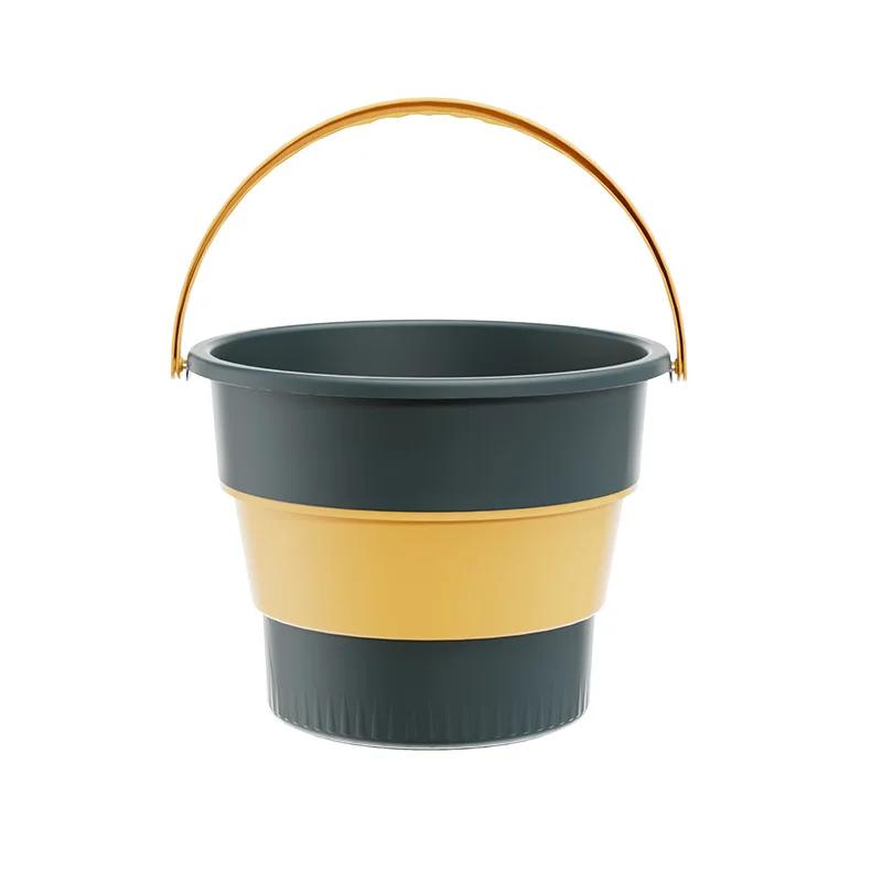 Seau pliable portable 5/10/17L avec couvercle pour pêche lavage voiture camping ménage extérieur