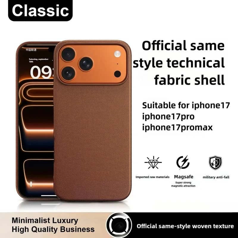 Coque iPhone 17 16 15 14 tissée originale - Protection magnétique MagSafe compatible avec charge sans fil