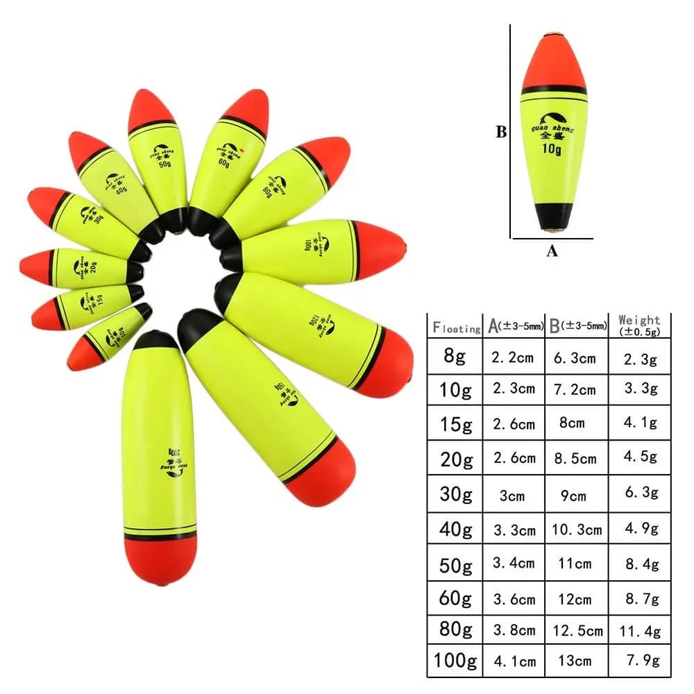 Flotteur de pêche en mousse EVA élastique 8g à 200g, idéal pour la pêche au rock et surf-casting