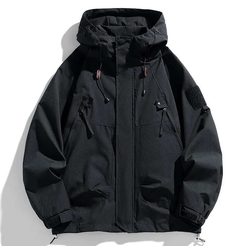Veste coupe-vent homme légère imperméable cargo pour randonnée et pêche avec capuche et poches multiples