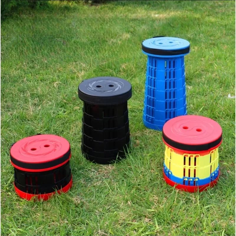 Tabouret télescopique pêche pliant portable pour attente file camping déplacement
