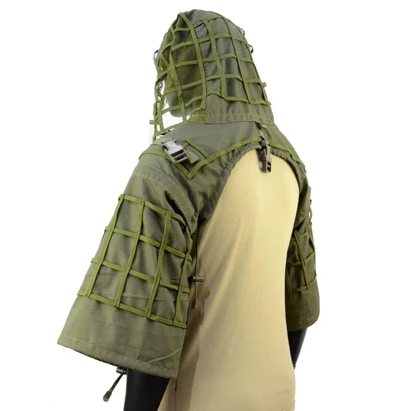 Tenue Ghillie châle sniper tactique airsoft - manteau camouflage combat chasse pêche extérieur