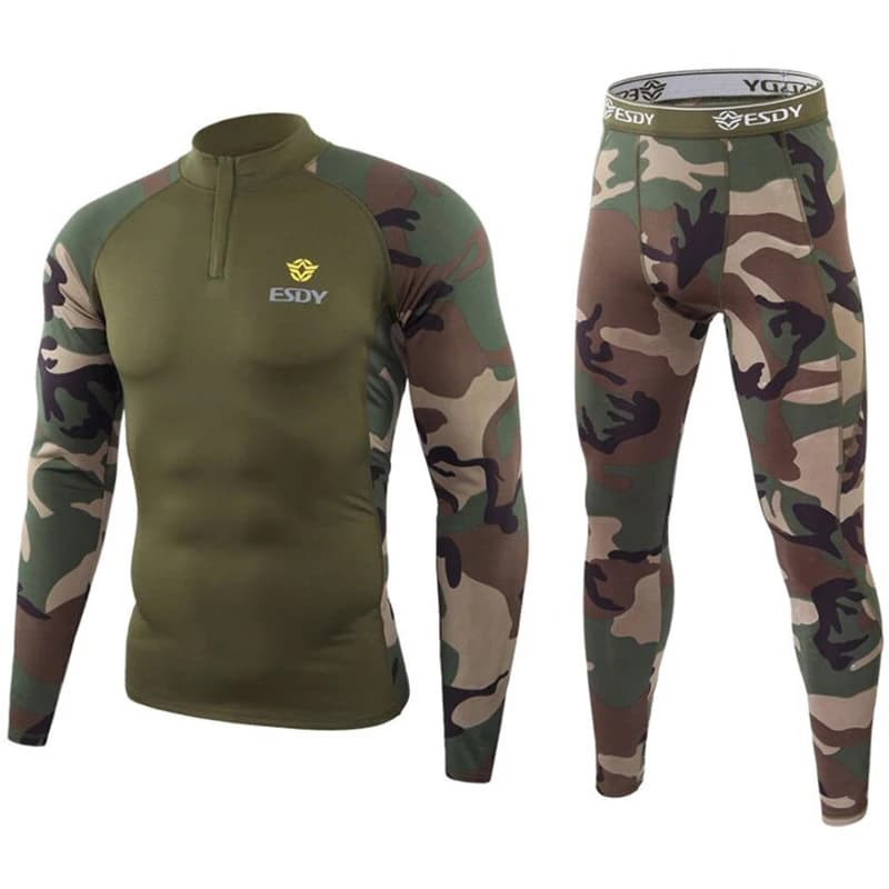 Sous-vêtements thermiques camouflage pêche chasse randonnée uniforme militaire ghillie