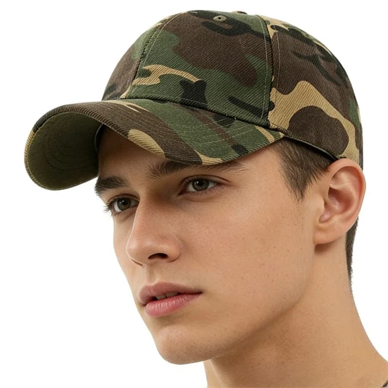 Casquette camouflage armée verte - Anti-UV pour pêche randonnée vélo et protection solaire