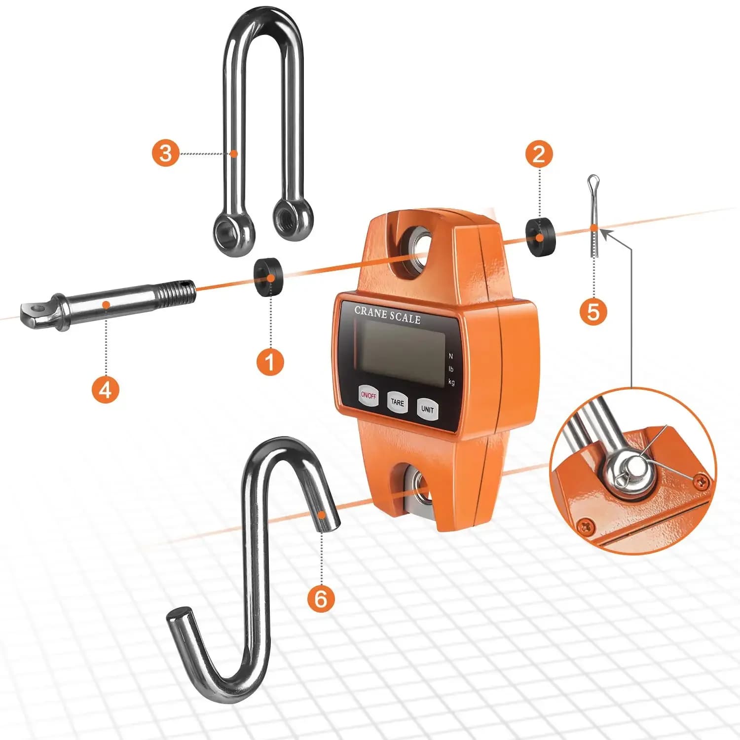 Balance grue pêche lourde 300kg/660lb numérique portable valise chasse ferme arc pêche