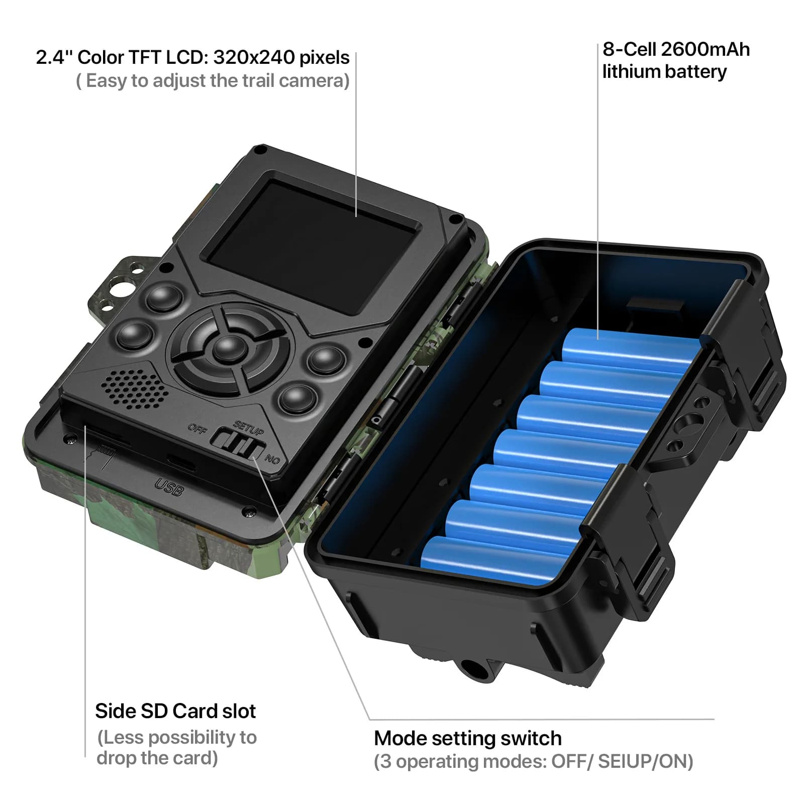 Caméra 4G chasse étanche 8K haute définition solaire batterie 10000mAh faible consommation
