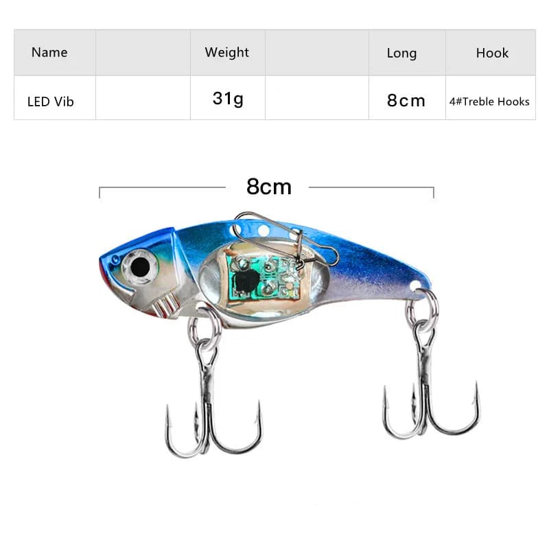Leurres plombés LED vibrants pour pêche mer jigging calmar lumière clignotante appât poissons