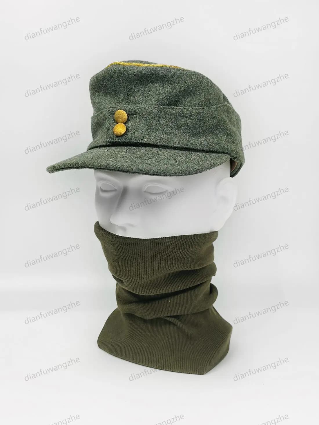 Casquette montagne allemande M43 - Chapeau en laine et coton pour pêche par temps frais