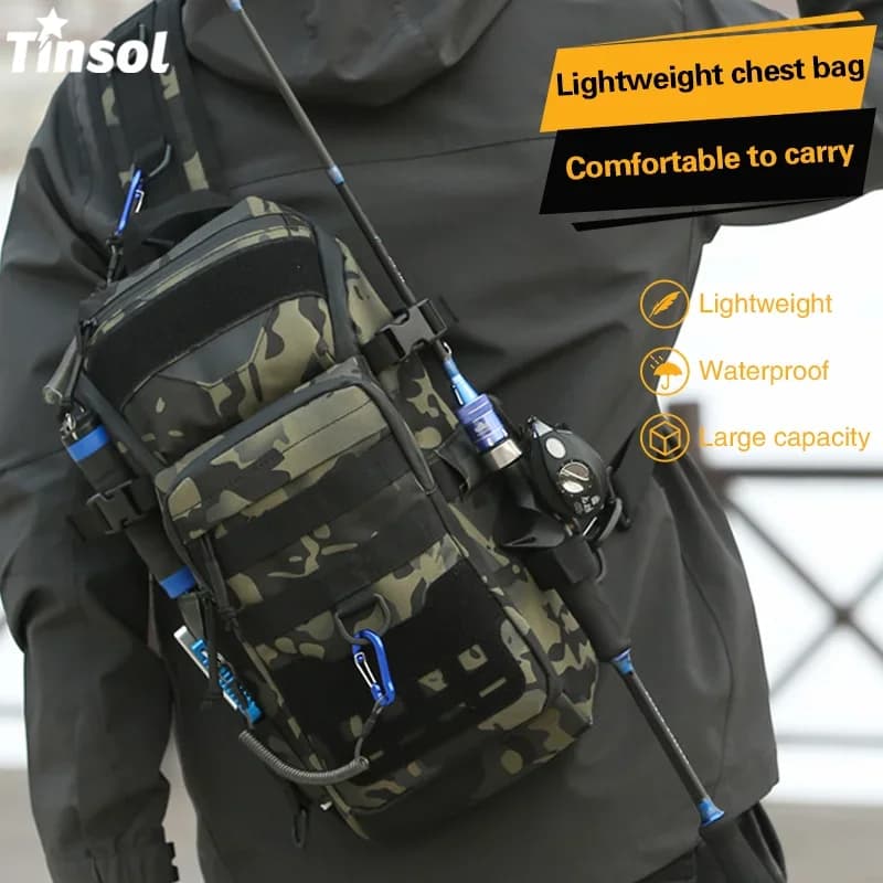 Sac à dos étanche pour pêche et sports outdoor - Sac bandoulière polyvalent randonnée vélo camping