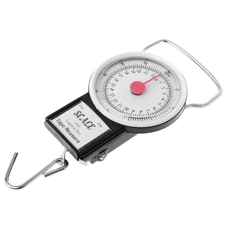 Balance accroche portable 22kg/50lb avec mètre ruban pour pêche et bagages - Pèse-poissons 2-en-1 pratique