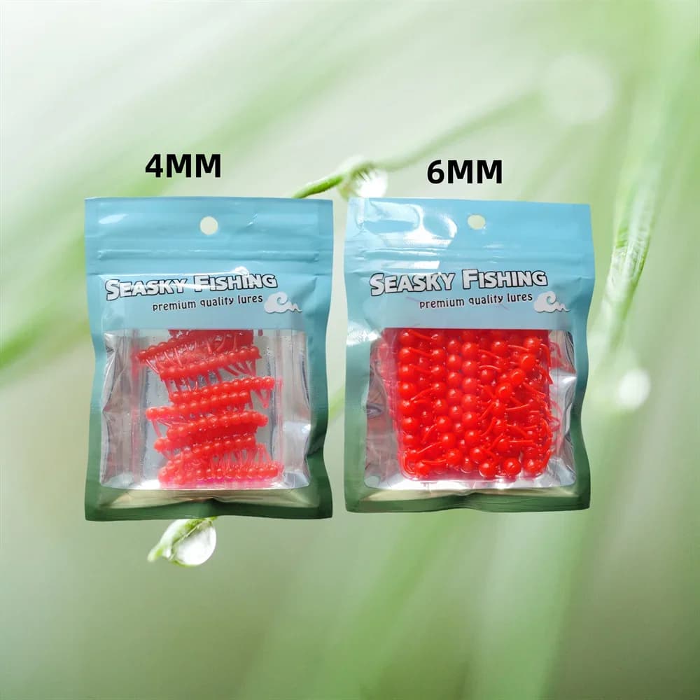 Perles leurres flottantes MUKUN saveur fraise/maïs - appâts silicone élastique couleur vive