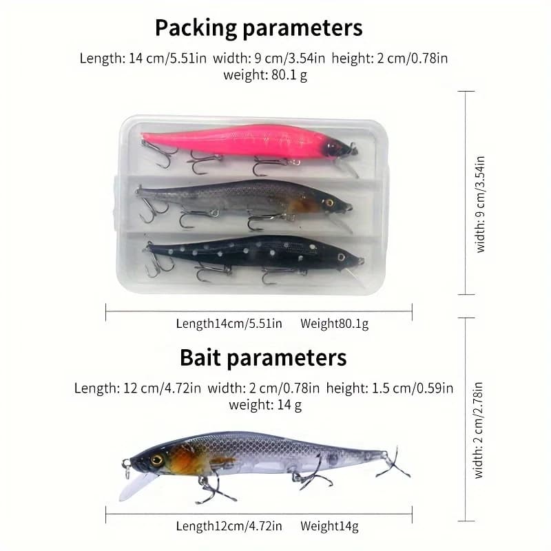 Leurre Minnow Japonais 12cm 14g - Appât Lent Pêche Carnassiers Brochet Perche Bass Jerkbait