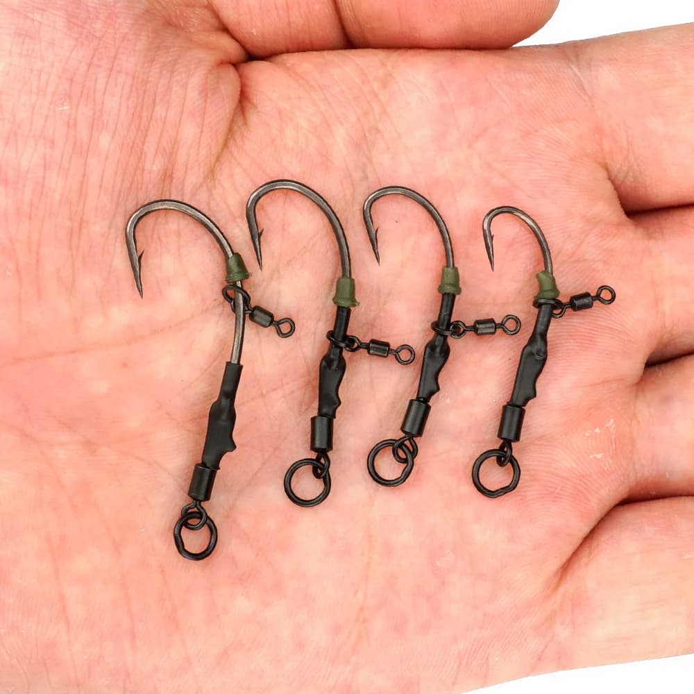 Ronnie rig carp fishing prêt à pêcher 4 montages pré-montés kit terminal tackle pour carpe