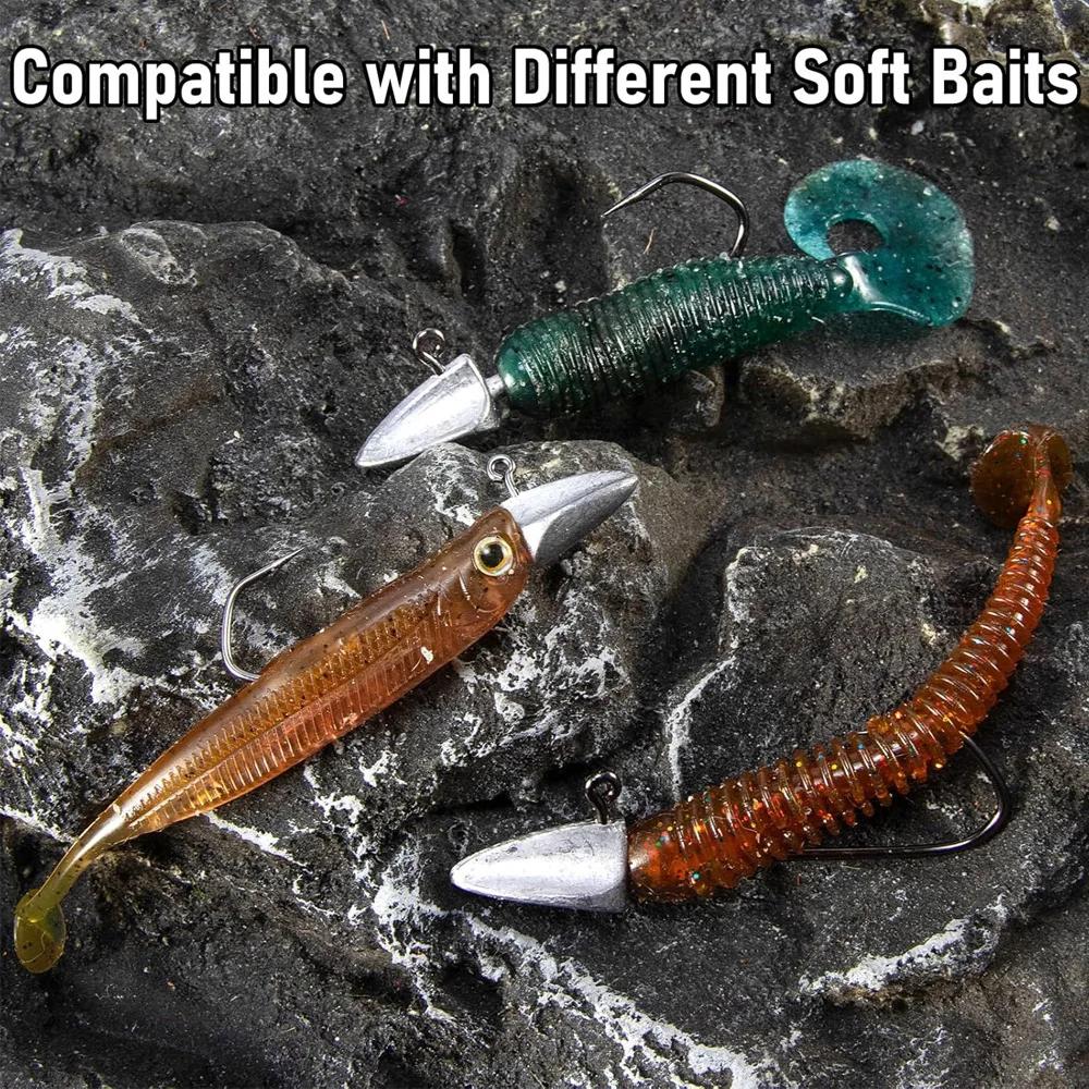 Hameçons lestés métal 5pcs 3.5g-35g pour leurres souples Texas Rig - Pêche précise carnassiers