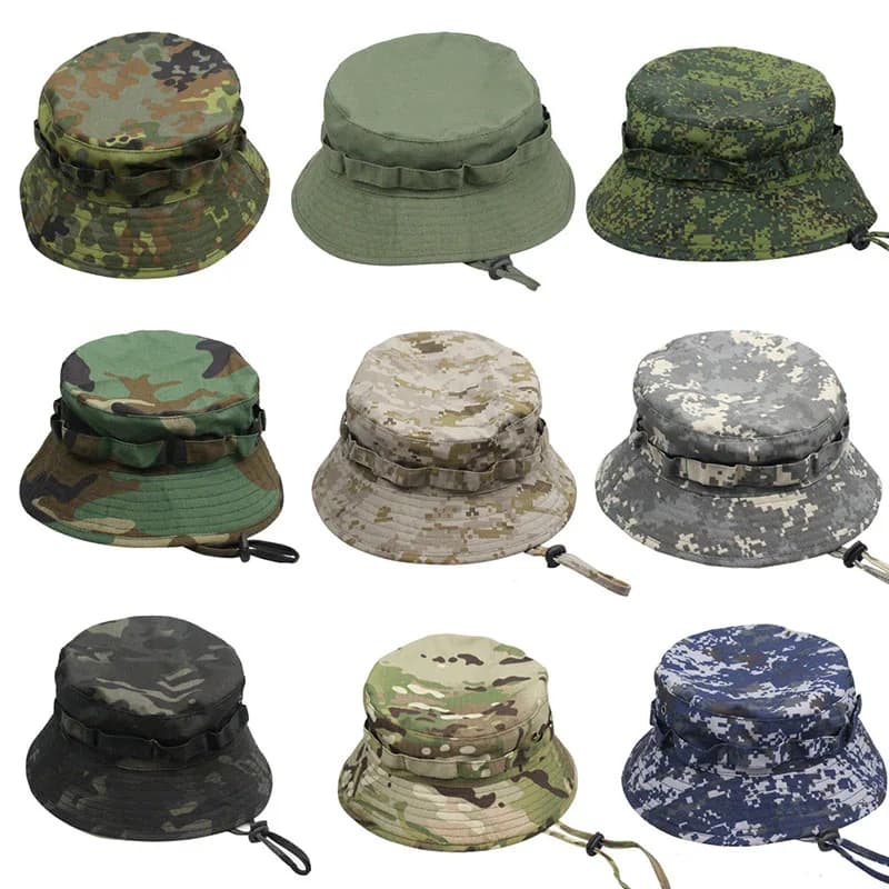 Chapeau Boonie Tactique Multicam Homme - Pêche Chasse Randonnée Été Anti-vent Anti-soleil