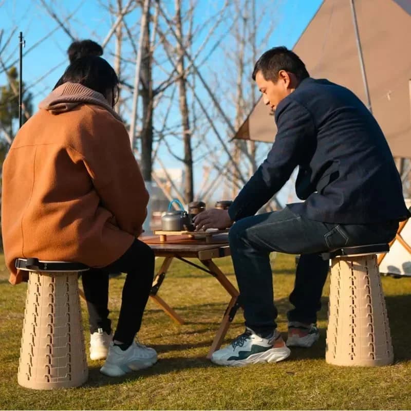 Tabouret pliant de pêche portable avec support télescopique - Siège compact pour camping et voyage
