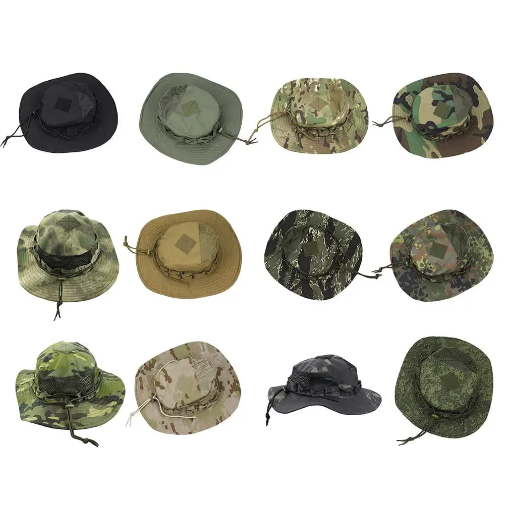 Chapeau bonnie camouflage pêche randonnée protection solaire avec poche carrée