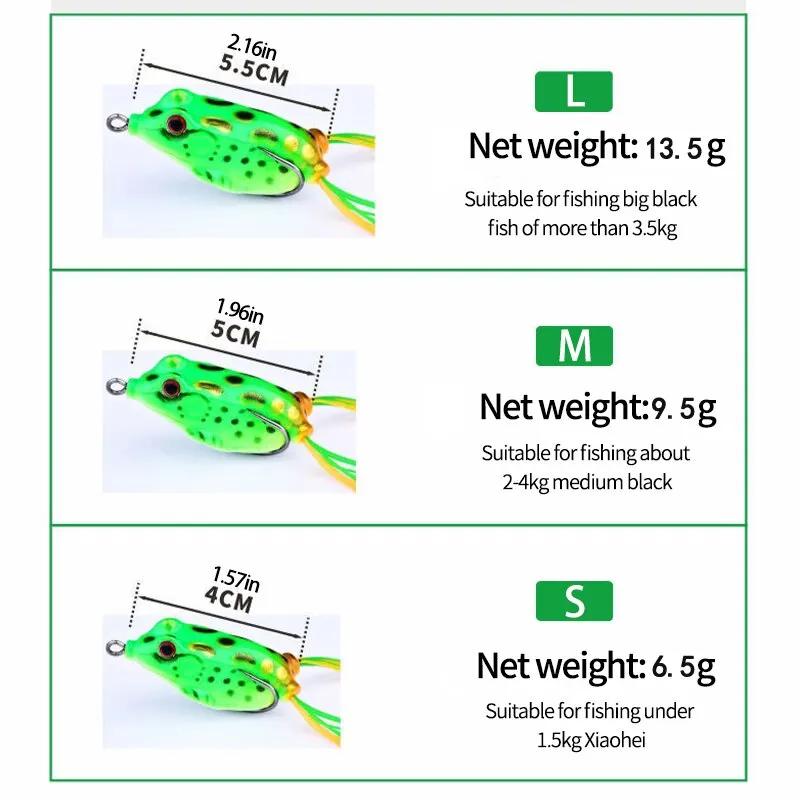 Leurres grenouilles 2 pièces avec hameçons - Appâts souples top water yeux 3D pêche surface