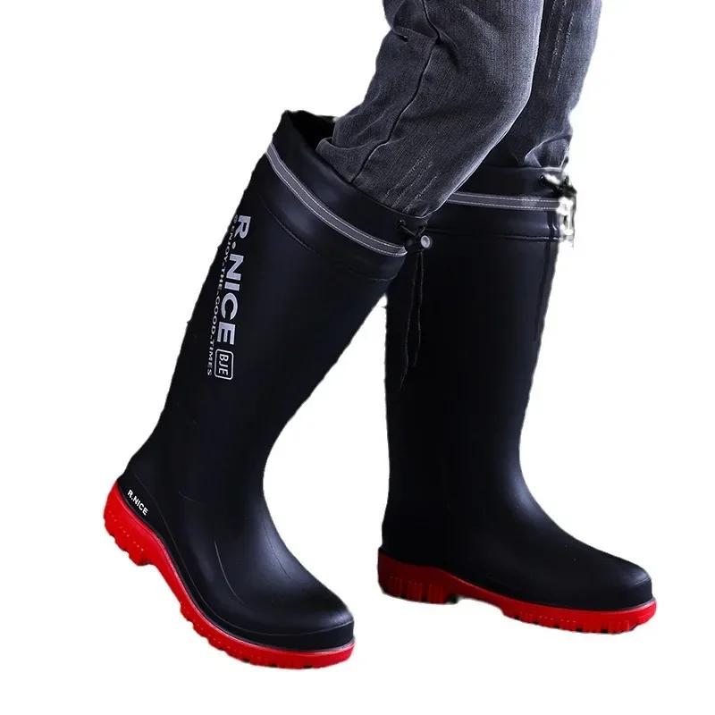 Bottes de pêche homme High-Tube imperméables anti-dérapantes renforcées pour chantier et fruits de mer