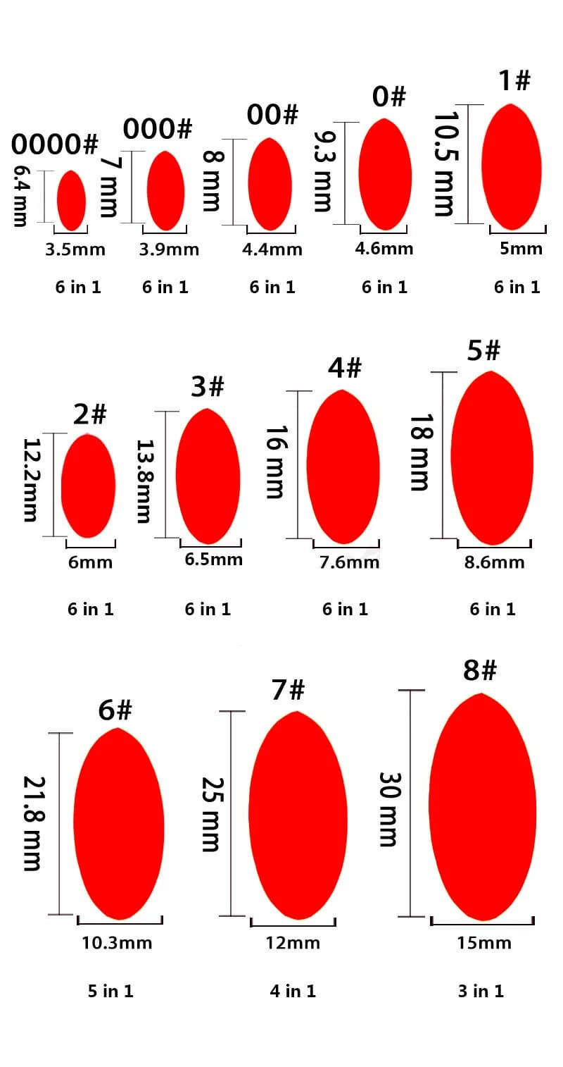 Lot de 5 flotteurs 7 étoiles pour pêche à la carpe - 6 tailles de 0000# à 8#