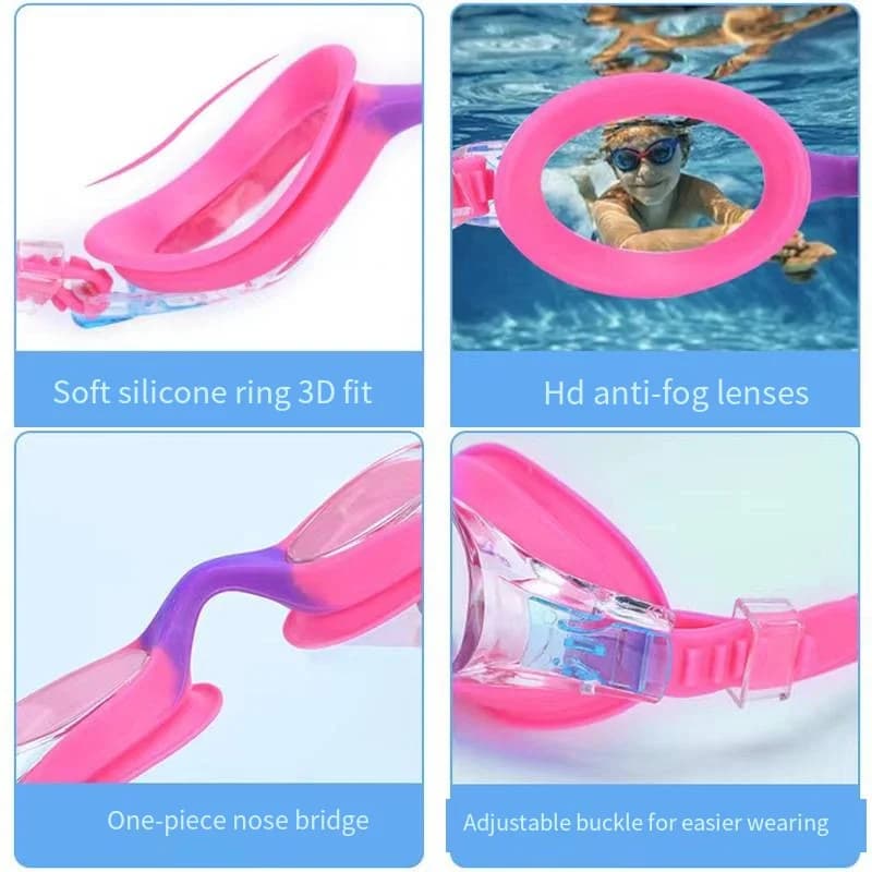 Lunettes de natation enfants étanches anti-buée UV lentilles colorées professionnelles piscine
