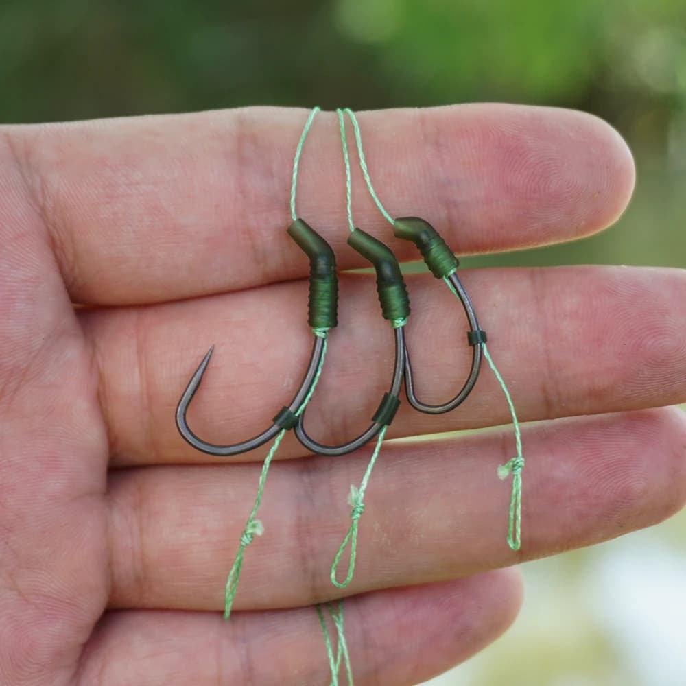 Gaines anti-emmêlement Hirisi pour pêche à la carpe, 60 pièces avec alésoirs pour hameçons
