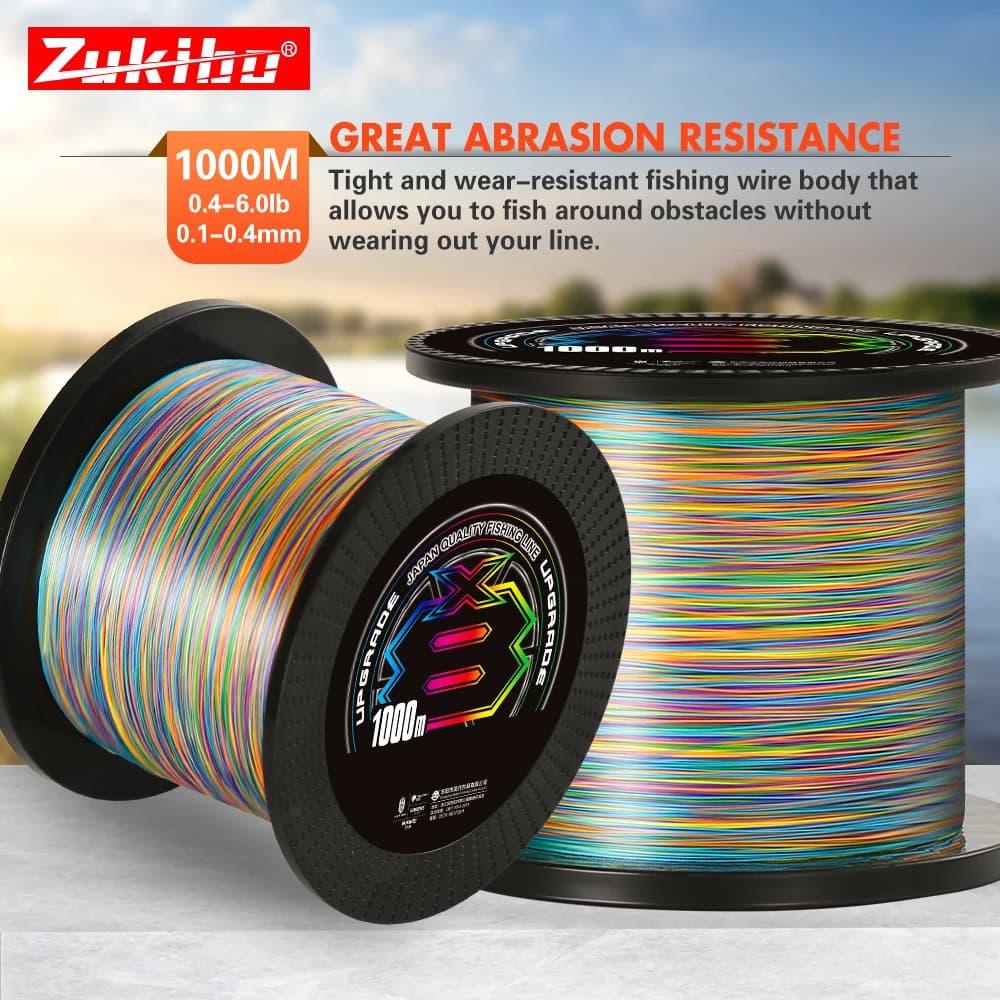 Ligne de pêche mer X-BRAID X8 8 brins japonais ultra résistante 500m 1000m multicolore PE multifilament