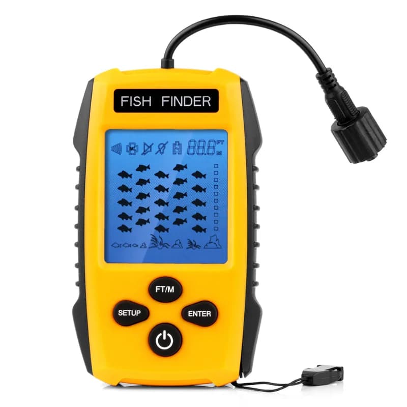 Alarme sonar portable 45° pour pêche - Détecteur poissons avec couverture angulaire et transducteur haute précision