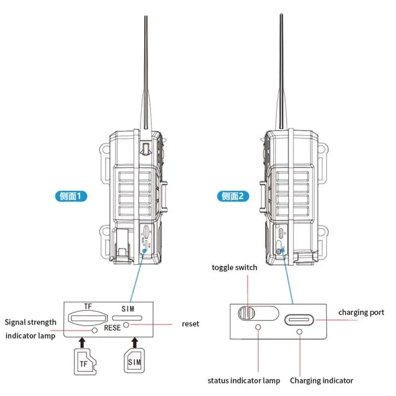 Caméra solaire 14MP 4G SIM étanche IP66 détection PIR 20m pour surveillance faune pêche