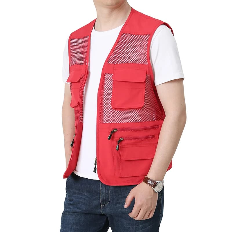 Gilet mesh homme été à séchage rapide avec multiples poches - ample et respirant pour pêche et tenue décontractée
