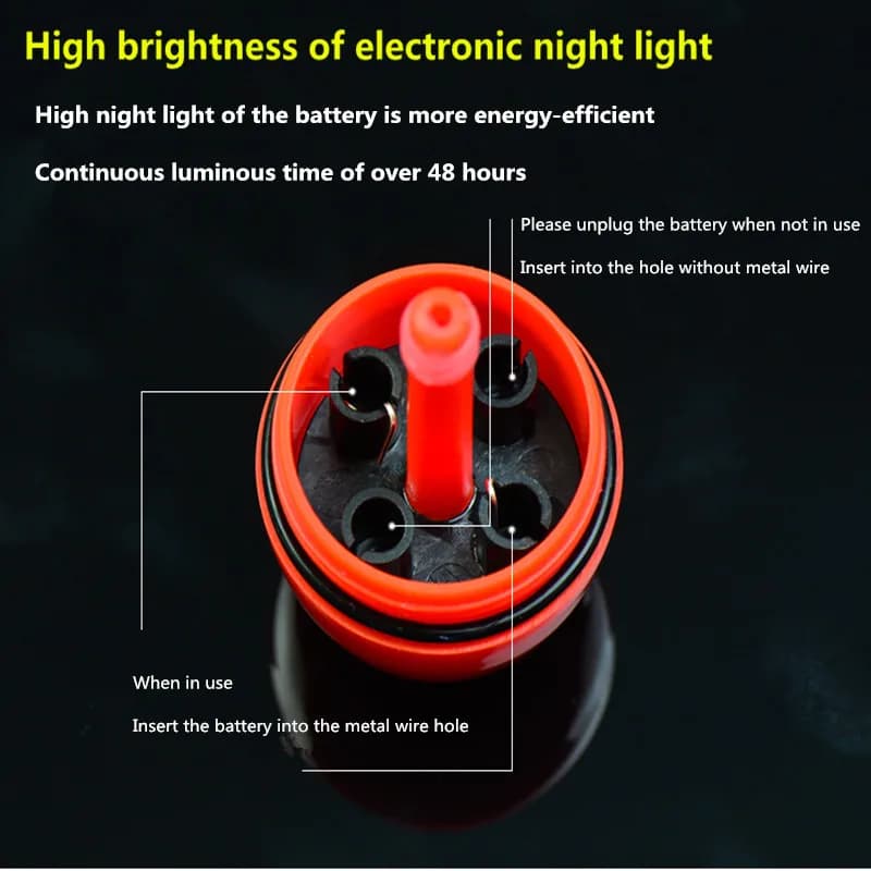 Flotteur électronique lumineux pour la pêche aux leurres de nuit avec détection de vague et éclairage LED