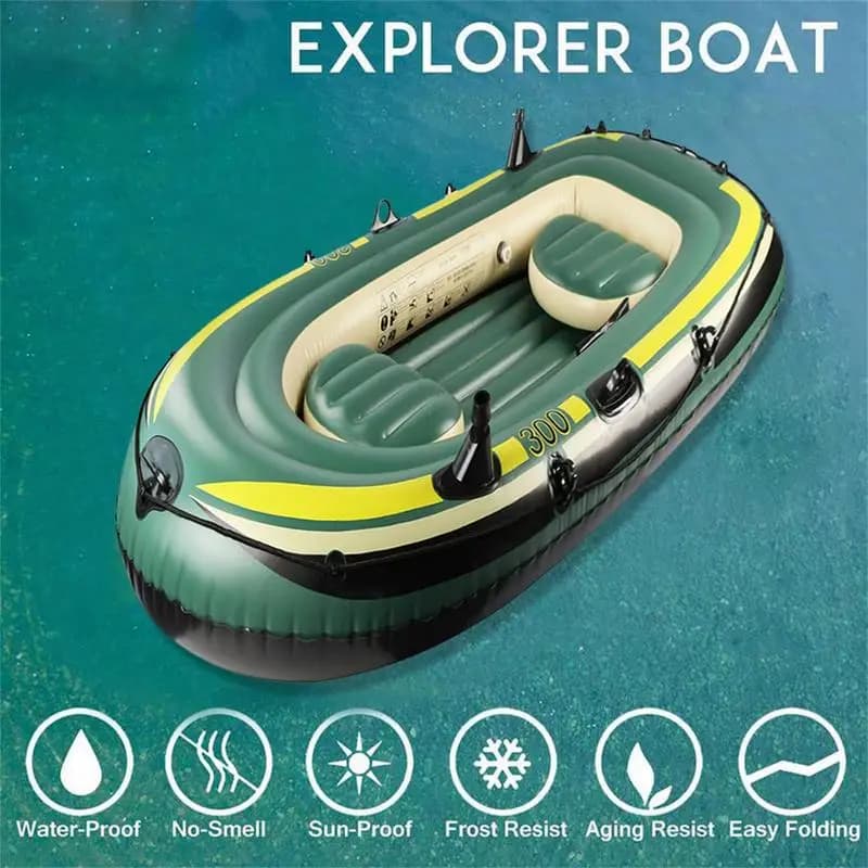 Bateau de pêche gonflable PVC pliable - Kayak robuste pour dérive pêche et rafting en rivière