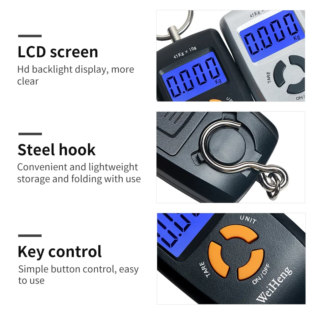Mini balance électronique portable 45kg/5g pour pêche - Pèse-bagages voyage précis avec crochet