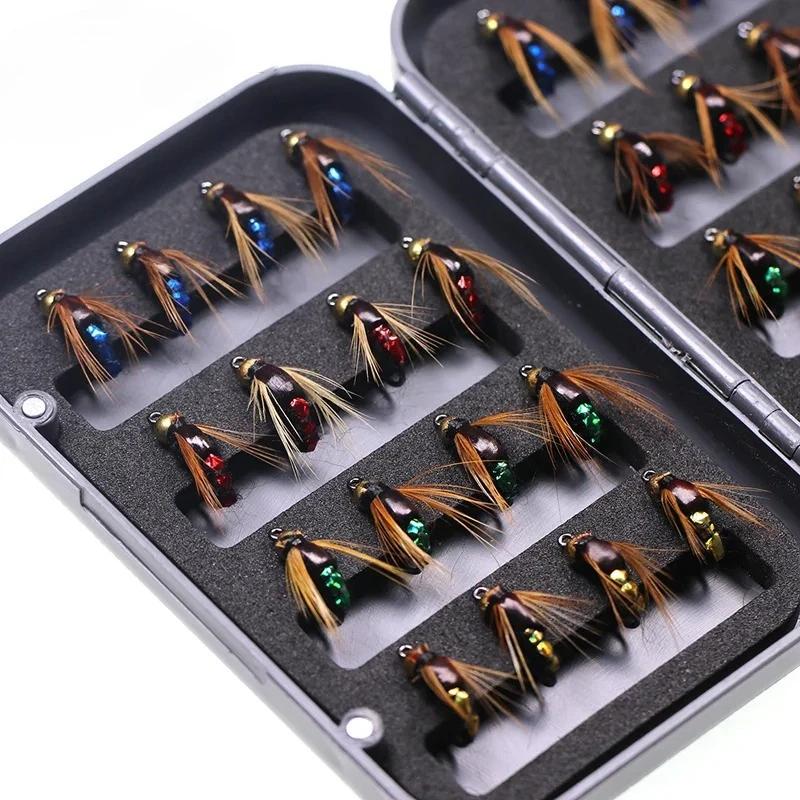Kit mouches artificielles pêche truite nymphs scuds insectes leurres 4 8 32 pièces pour pêche à la mouche