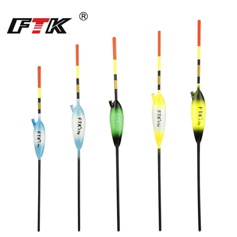 Kit 5 flotteurs coulissants FTK en balsa 18-24cm pour perche et poisson blanc - Bobbers verticaux sensibles
