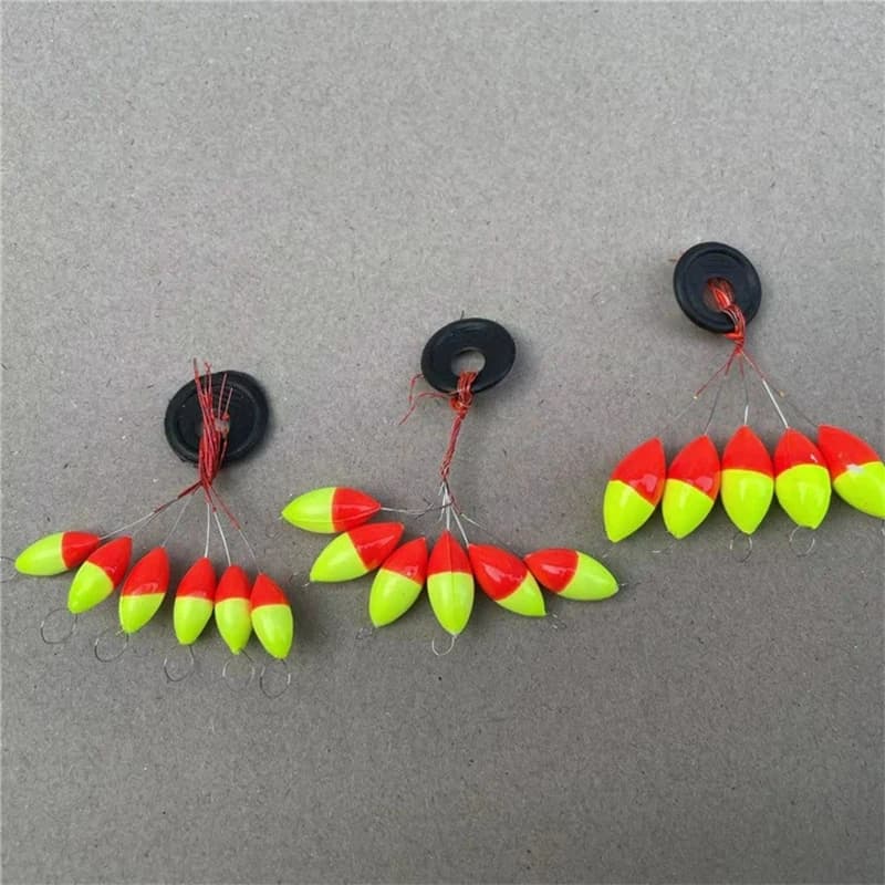 120 pièces flotteurs pêche sept étoiles double couleur olive, plombées pour pêche traditionnelle et accessoires de pêche
