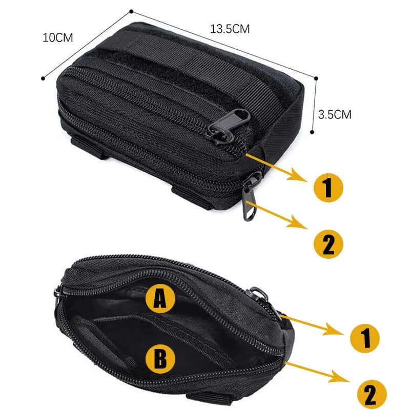 Ceinture tactique double couche MOLLE avec poche banane pour pêche et camping