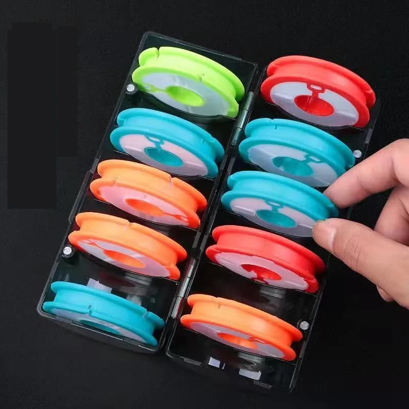 Boîte à ligne principale avec plateau d'enroulement - 6 à 10 bobines en silicone pour rangement pêche